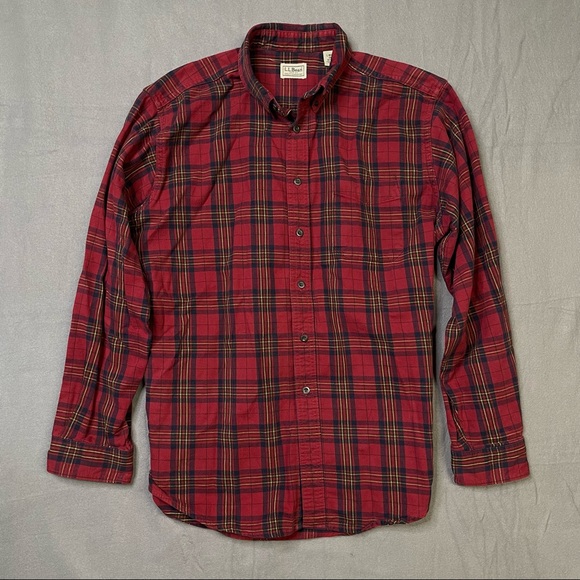 L.L. Bean Other - LL Bean Red Plaid Flannel Shirt Men’s Size Large